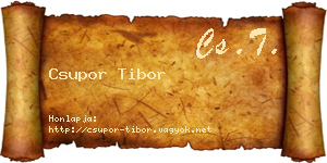 Csupor Tibor névjegykártya